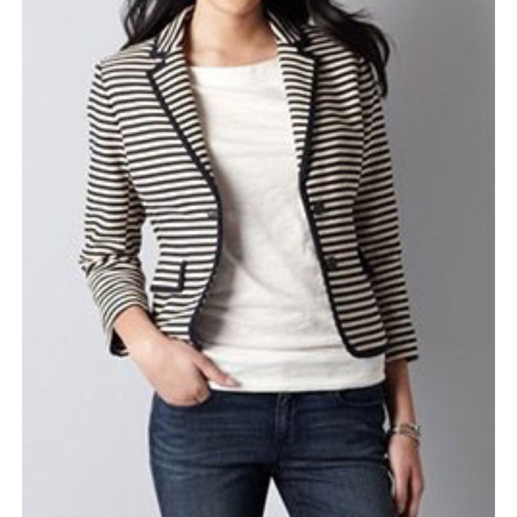LOFT Jackets & Blazers - Ann Taylor LOFT Corded Dobby Stripe Blazer Size 8